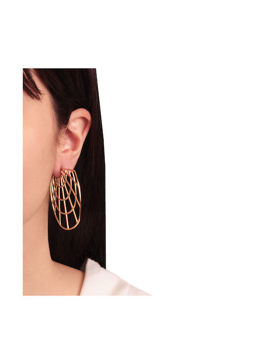 Abadianakis Earrings made of Steel Gold Plated