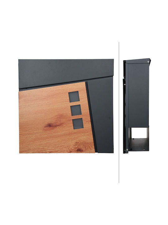 ML-Design Γραμματοκιβώτιο Inox σε Γκρι Χρώμα 37x36.5x11cm