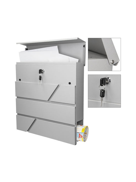 ML-Design Γραμματοκιβώτιο Inox σε Μαύρο Χρώμα 37x36.5x11cm
