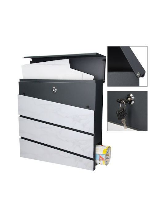 ML-Design Cutie Poștală pentru Exterior Metalic în Culoarea Alb 37x36.5x11cm