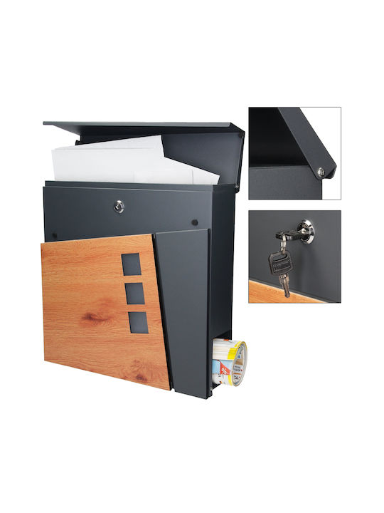 ML-Design Außenbereich Briefkasten Inox in Gray Farbe 37x36.5x11cm