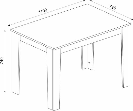Darlen Esszimmer-Tisch Holz 110x72x74cm