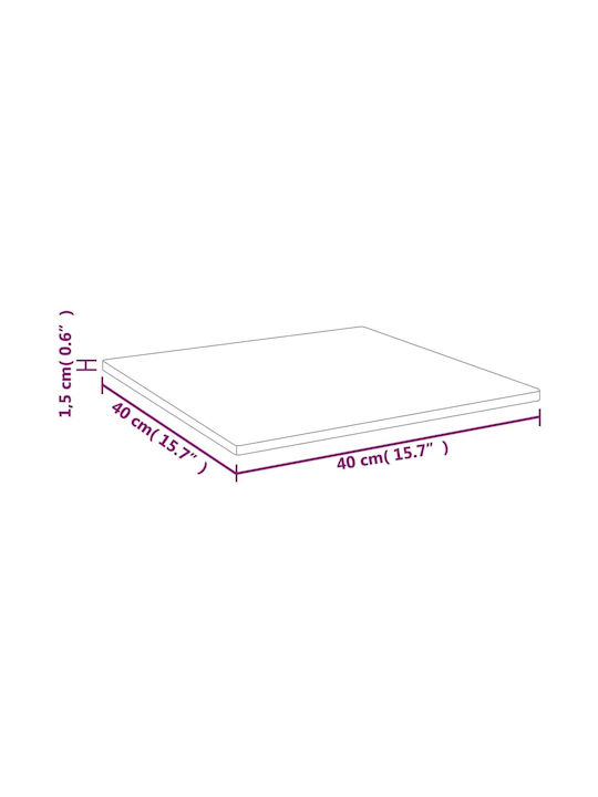 vidaXL Wooden Placemat Brown 40x40cm