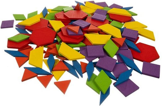 Kruzzel Holz-Bauspielzeug Geometric Shapes für Kinder ab 3+ Jahre alt Jahren