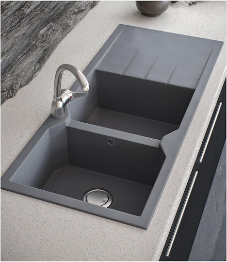 Sanitec Ultra Granite Drop-In Мивка от Синтетичен Гранит Ш116xД50см Графит