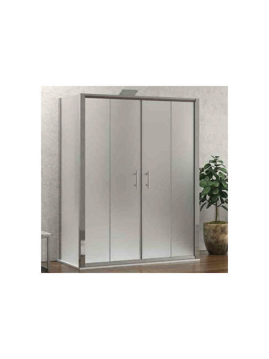 Karag Flora 600 Shower Screen for Shower with Sliding Door 70x190cm Satine Cromo