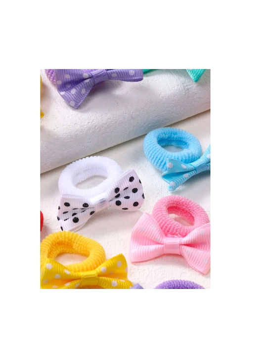 Children's rubber elastic polka dot bow random color selection