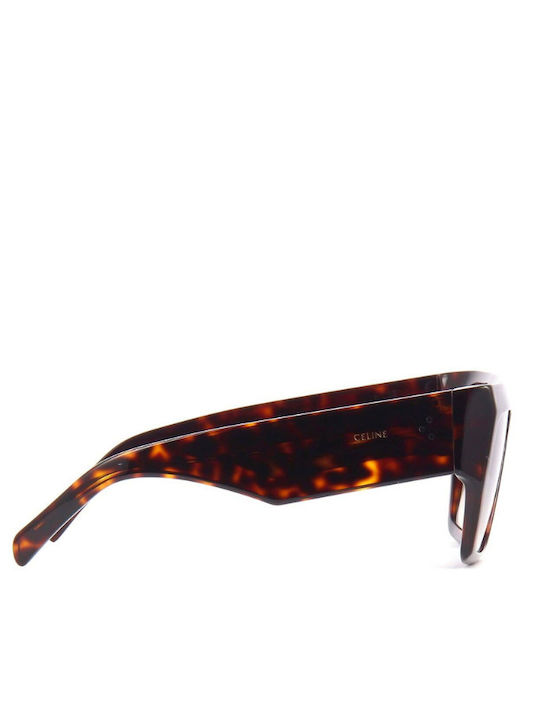 Celine Women's Sunglasses with Brown Tartaruga Plastic Frame and Brown Gradient Lens CL40092I-52F
