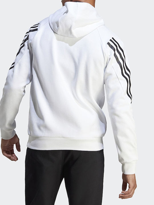 Adidas Hanorac pentru bărbați cu glugă Alb
