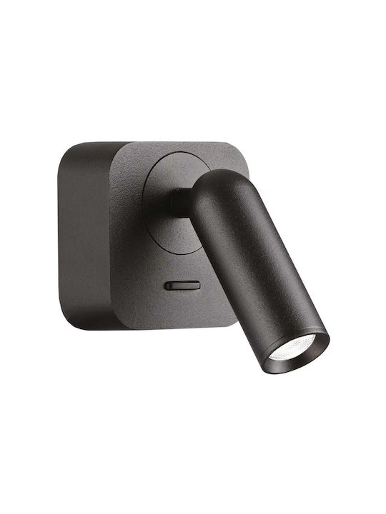 Ideal Lux Bean Square Ap Classic Lamp Wall with Integrated LED and Warm White Light Black 6.5x8.5x6.5cm