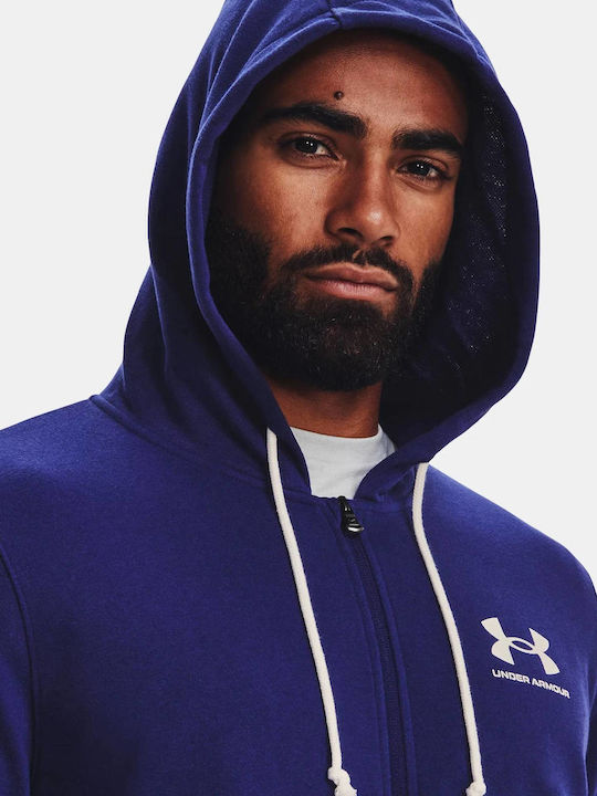 Rival Terry Sweatshirt with Hood Blue