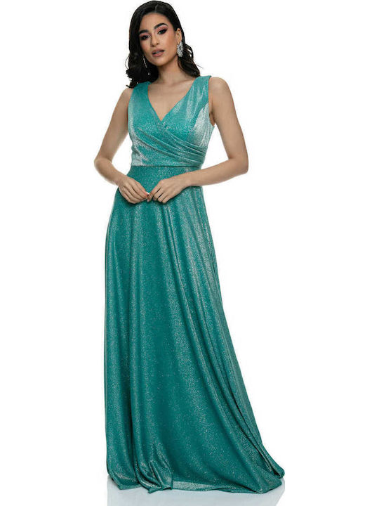 Airy Summer Maxi Dress for Wedding - Christening Green