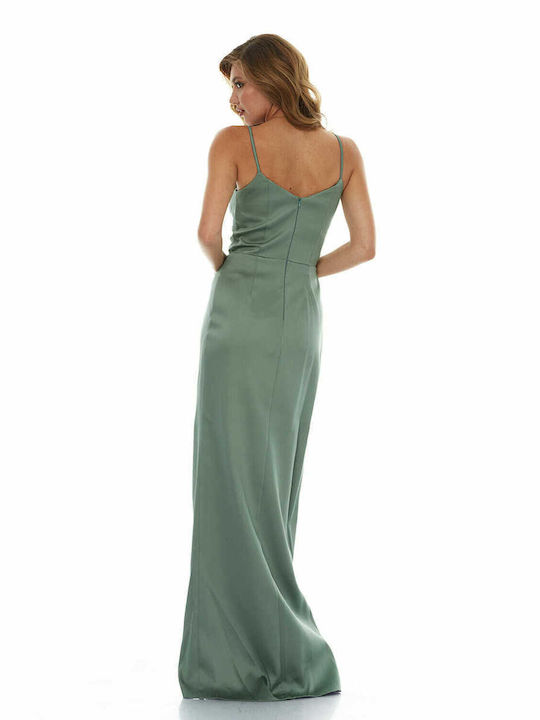 RichgirlBoudoir Maxi Rochie pentru Nuntă / Botez Satin Verde