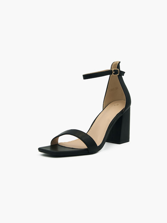 Joya Women's Sandals with Ankle Strap Black