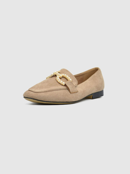 Joya Women's Moccasins in Beige Color