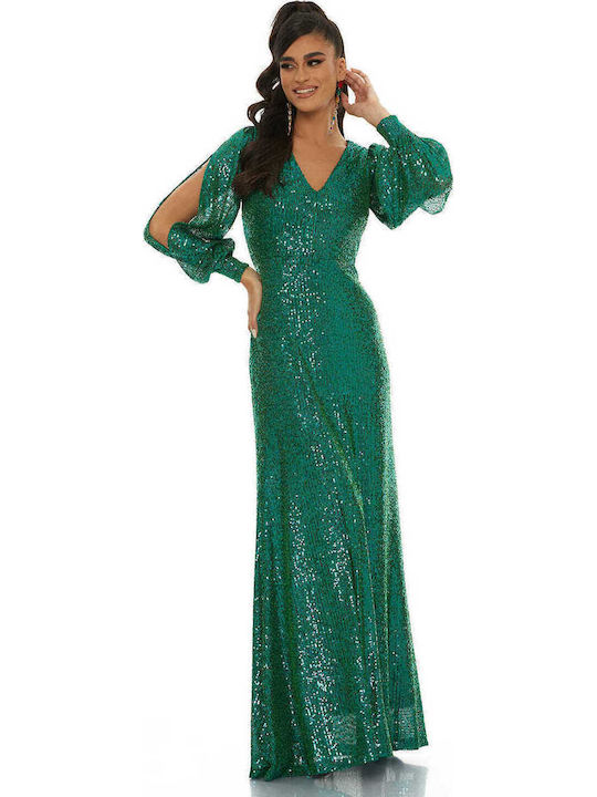 Maxi Dress for Wedding / Baptism Green