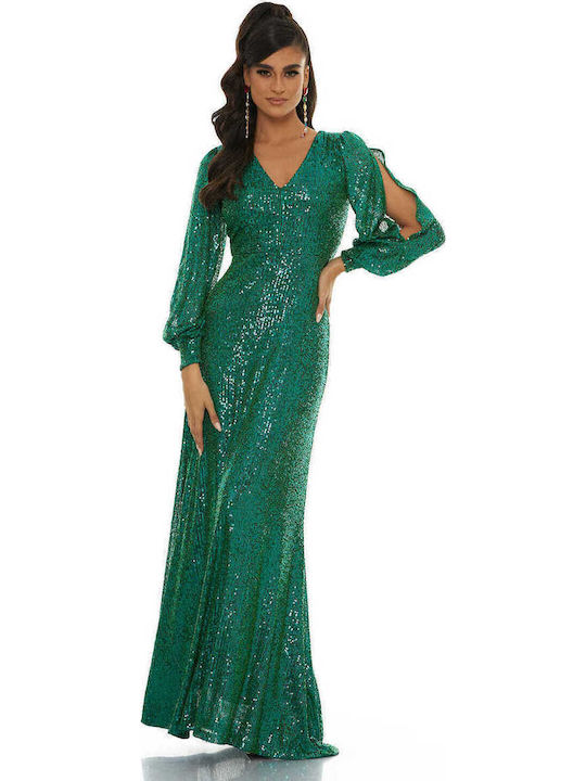 Maxi Dress for Wedding / Baptism Green