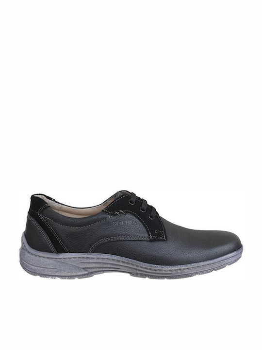 Leder Herren Freizeitschuhe Schwarz