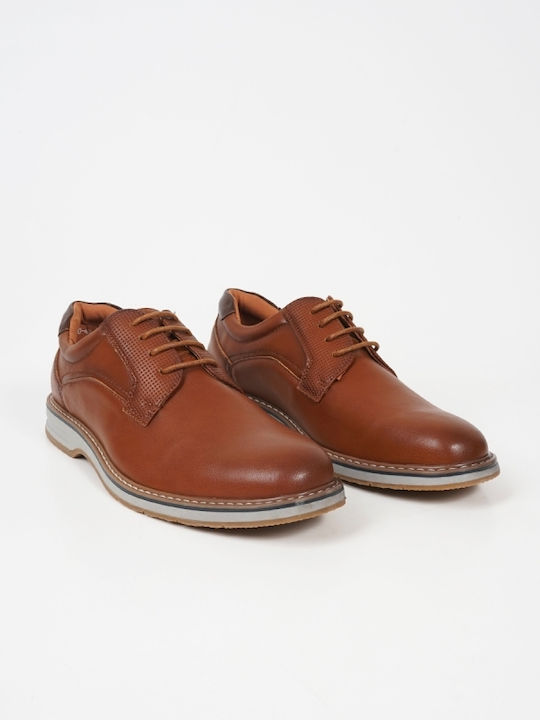 Piazza Shoes Men's Leather Casual Shoes Brown