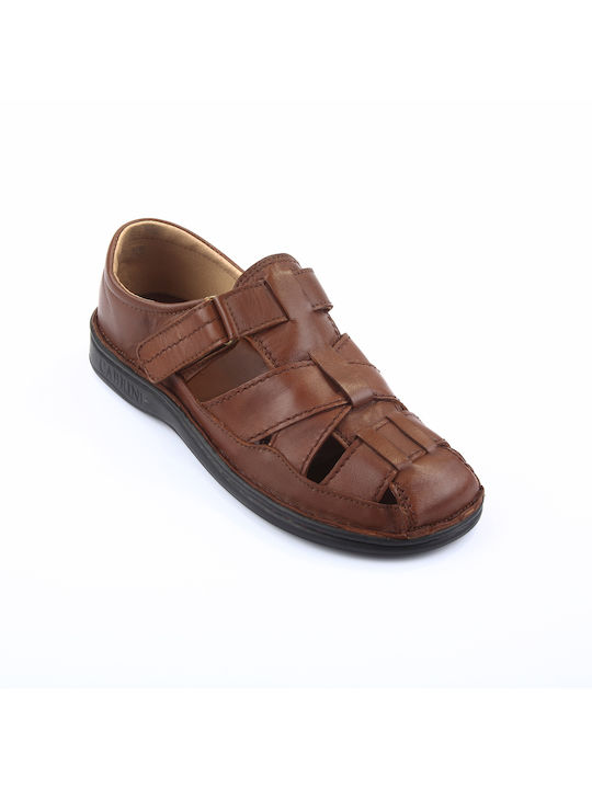 Fshoes Men's Leather Casual Shoes Brown