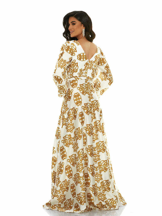 RichgirlBoudoir Maxi Φόρεμα για Γάμο / Βάπτιση Σατέν Λευκό