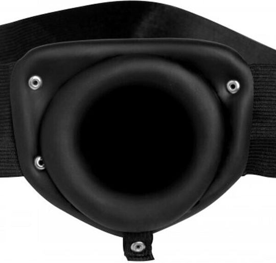 XR Pumper Inflatable Hollow Strap-On Harnașament cu Dildo 17.8cm în Culoare Negru