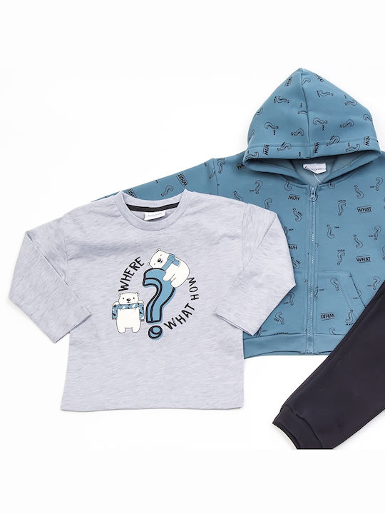 Trax Kids Sweatpants Set Petrol Blue 3pcs