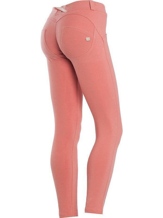 Freddy Γυναικείο Υφασμάτινο Capri Παντελόνι Push-up Slim Fit Ροζ