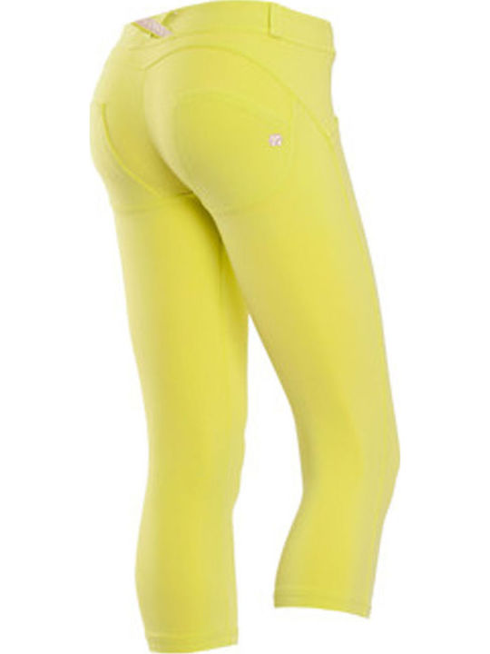 Freddy Γυναικείο Υφασμάτινο Capri Παντελόνι Push-up Slim Fit Κίτρινο