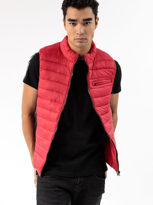 Devergo Ärmellos Herren Jacke Puffer Rot