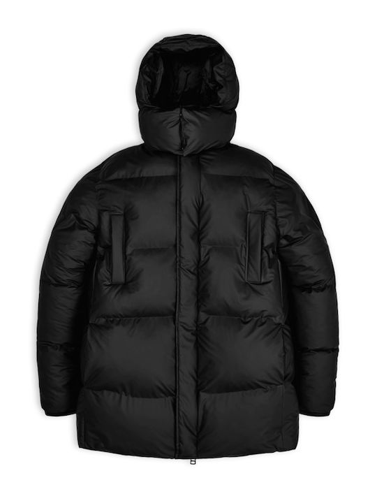 Rains Herren Winter Jacke Puffer Wasserdicht Schwarz