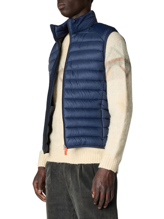 Save The Duck Men's Sleeveless Puffer Jacket Navy Blue