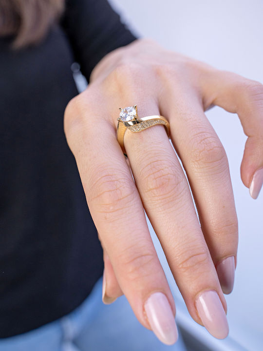 Kiriakos Gofas Single Stone from Gold 14K