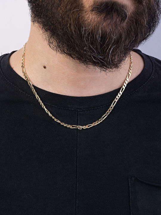 Kiriakos Gofas Χρυσή Αλυσίδα Λαιμού 14Κ Λεπτή Πάχους 4.5mm και Μήκους 50cm