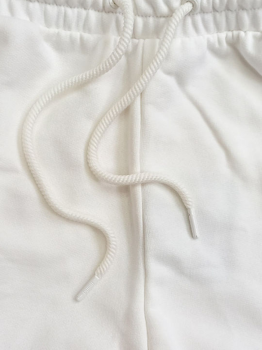 Sweatpants with Elastic White