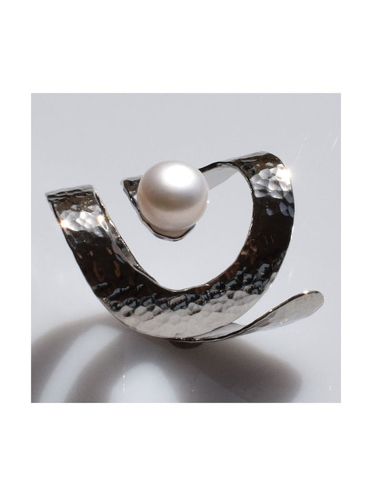 Bizoutaki Women's Ring with Pearls from Silver