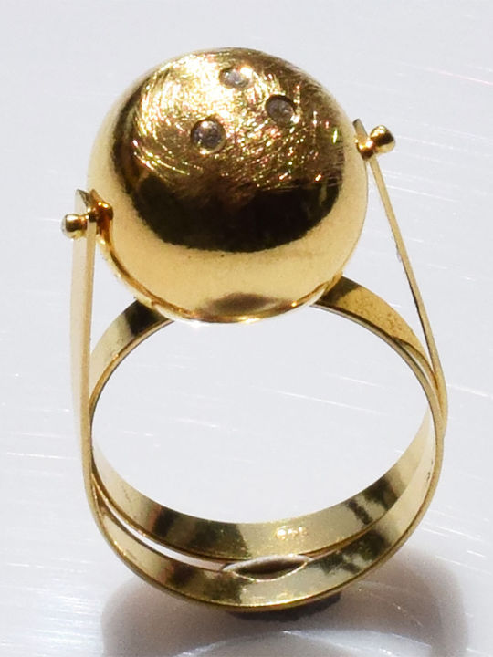 Bizoutaki Ring with Zircon made of Silver Gold Plated