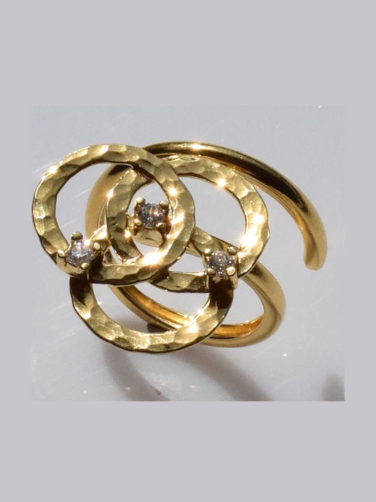 Bizoutaki Women's Silver Gold Plated Ring Bizoutaki Women's Silver Gold Plated Ring