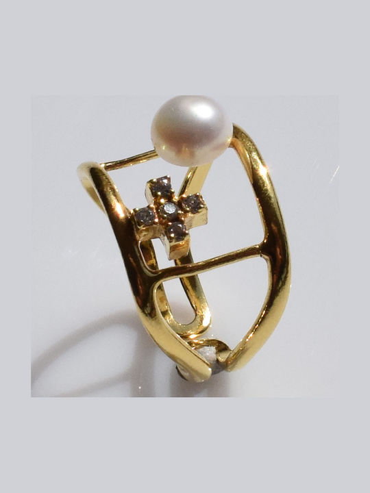 Bizoutaki Women's Silver Gold Plated Ring Bizoutaki Women's Silver Gold Plated Ring