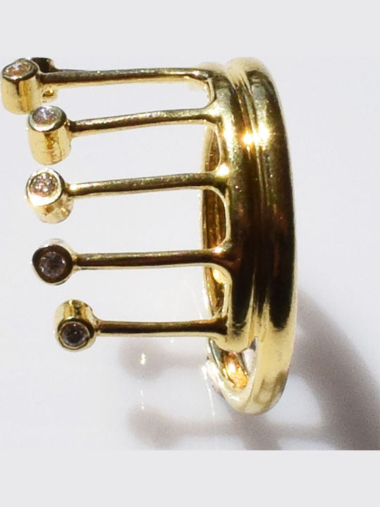 Bizoutaki Ring with Zircon made of Silver Gold Plated