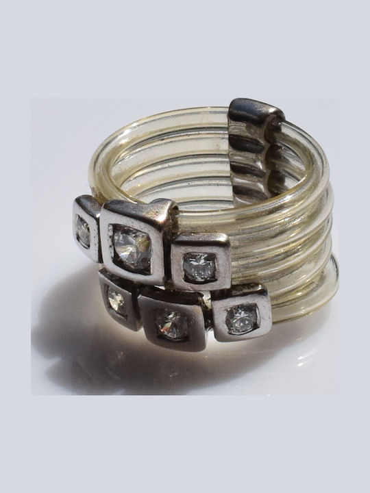 Bizoutaki Ring with Zircon made of Silver