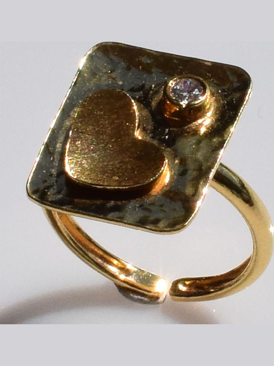 Bizoutaki Women's Silver Gold Plated Ring Bizoutaki Women's Silver Gold Plated Ring