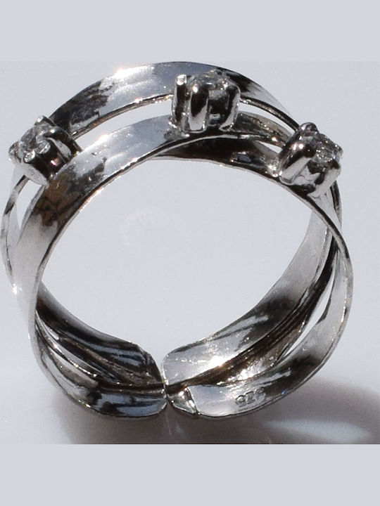Bizoutaki Ring with Zircon made of Silver