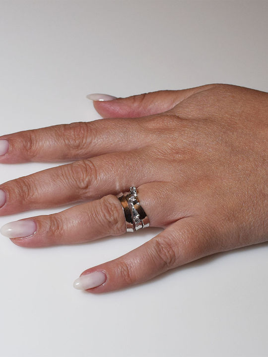 Bizoutaki Ring with Zircon made of Silver