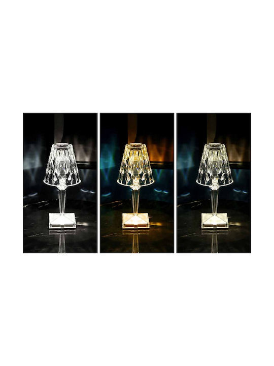 Eurolamp Plastic Vintage Lampă de masă LED cu Abajur Transparent și Bază