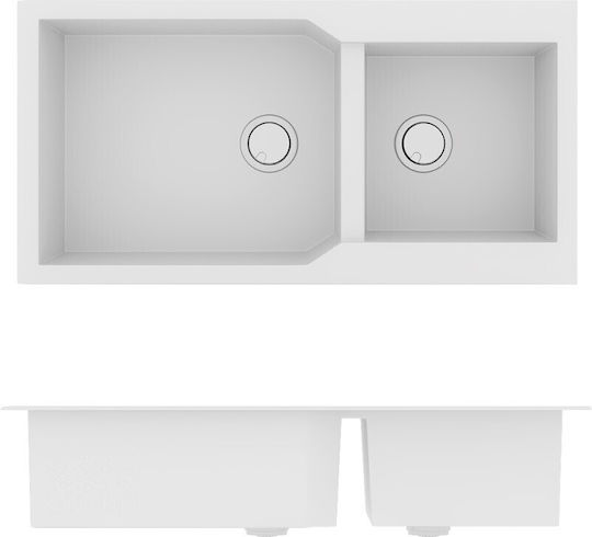 Sanitec Ultra Granite 803 Ένθετος Αριστερός από Συνθετικό Γρανίτη Μ98xΠ50cm Sienna