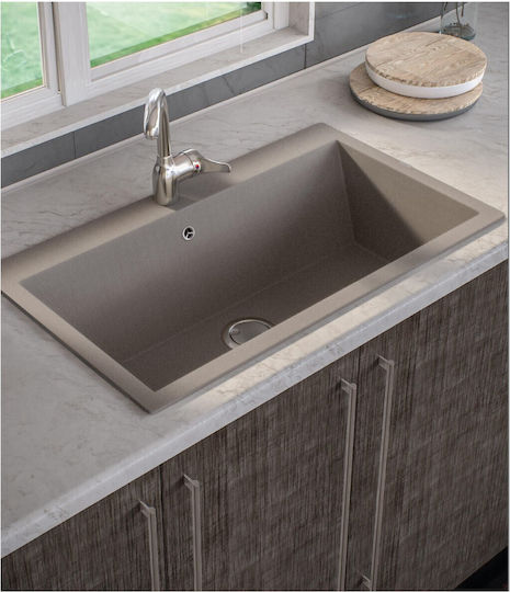 Sanitec Ultra Granite Drop-In Sink Synthetic Granite W70xD50cm Pietra