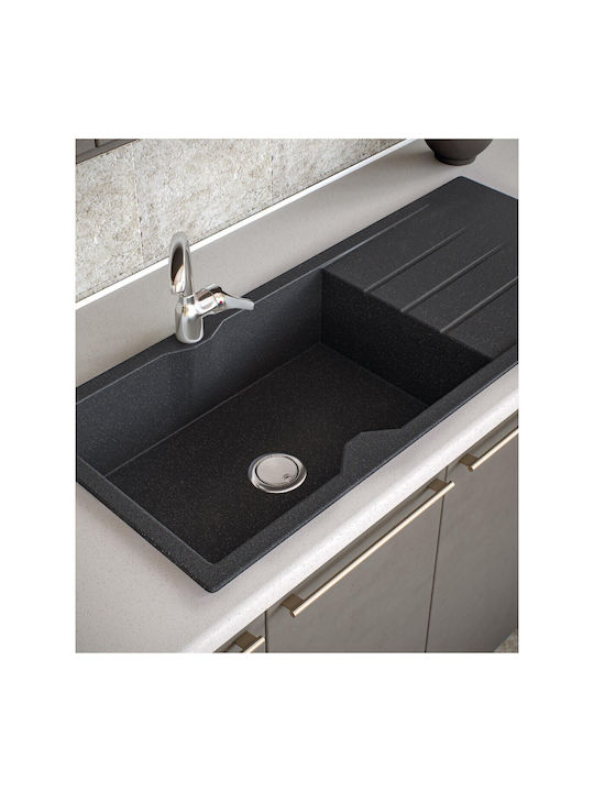 Sanitec Ultra Granite Drop-In Sink Synthetic Granite W116xD50cm Grafite
