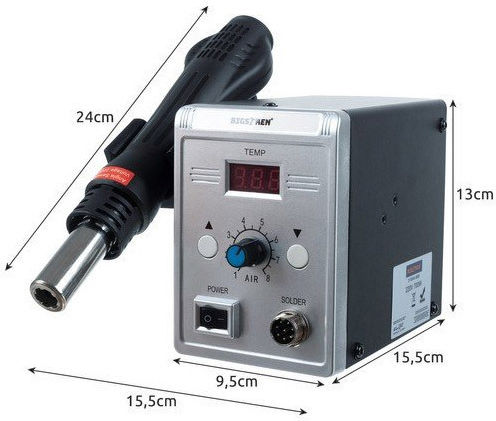 Bigstren Stație de lipit Electrică cu Reglaj de Temperatură cu 3 duze cu diametrul de 4, 7 și 9 mm