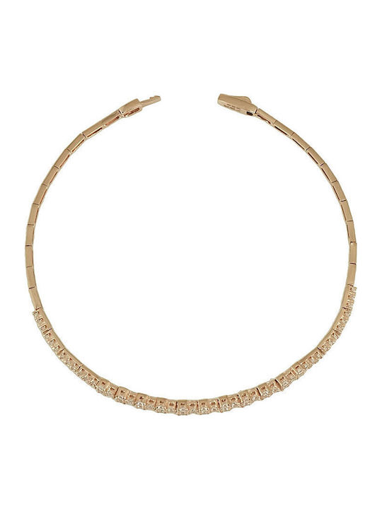 Kiriakos Gofas Σετ με Κολιέ & Βραχιόλι από Ροζ Χρυσό 14K με Πέτρες